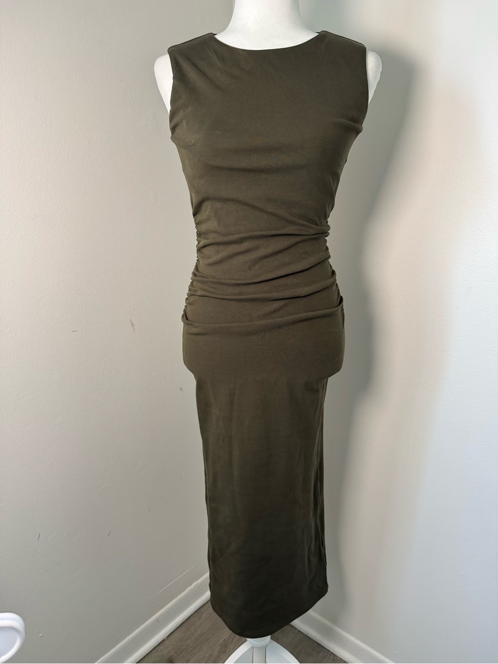 Veronica Beard Olive Green Sleeveless Midi Dress - Picture 6 of 13